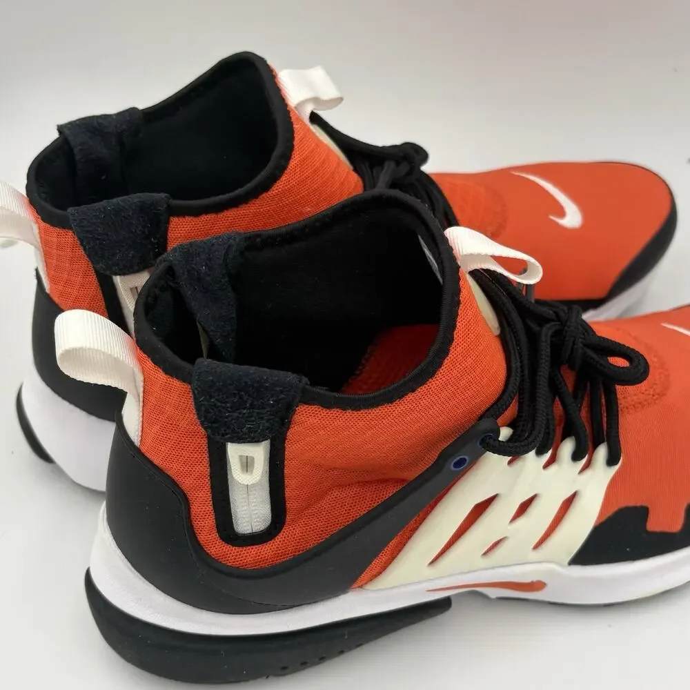 Nike Air Presto Mid Utility Men’s Size 11 Orange Black White Sneakers DC8751-800